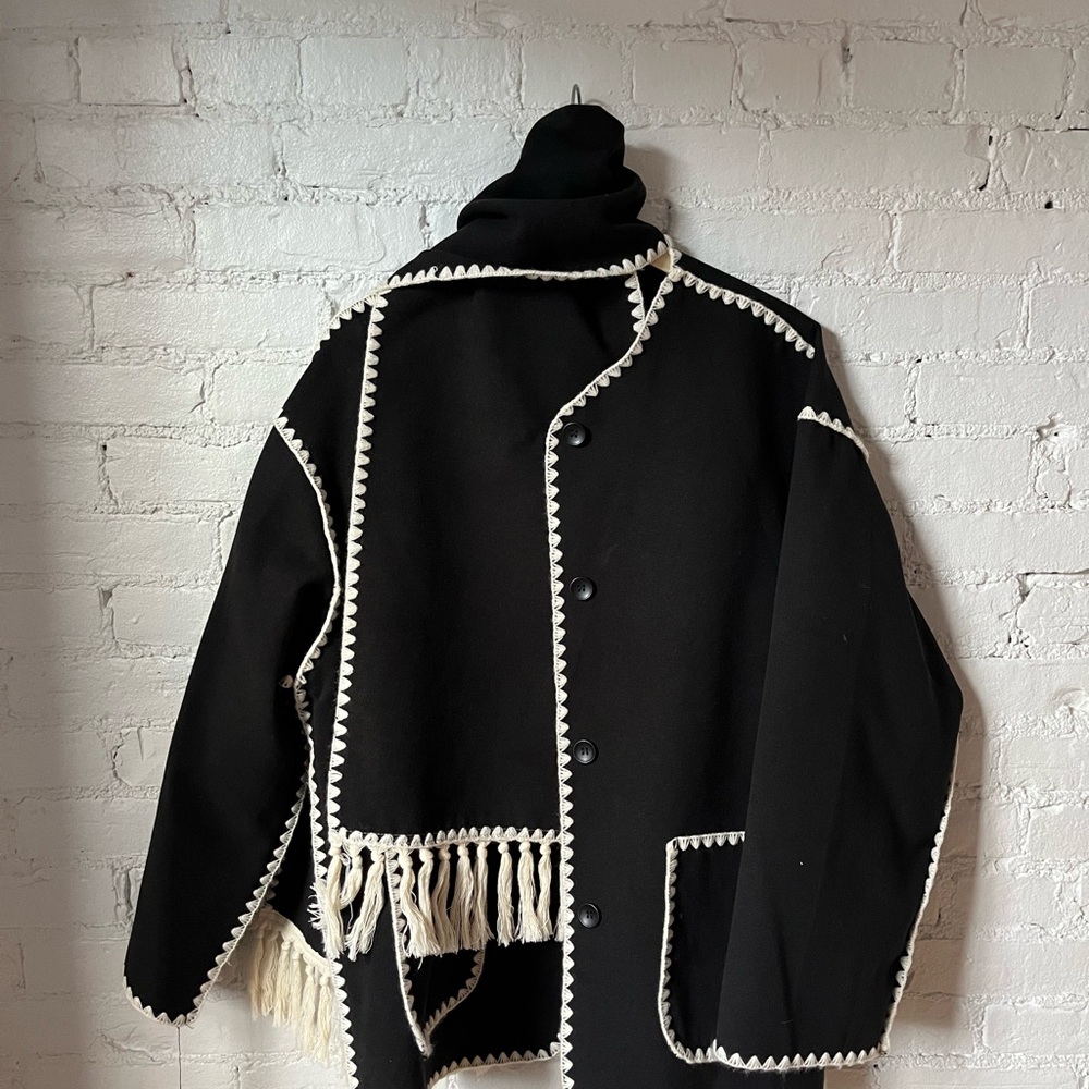 Black Jacket with White Trim